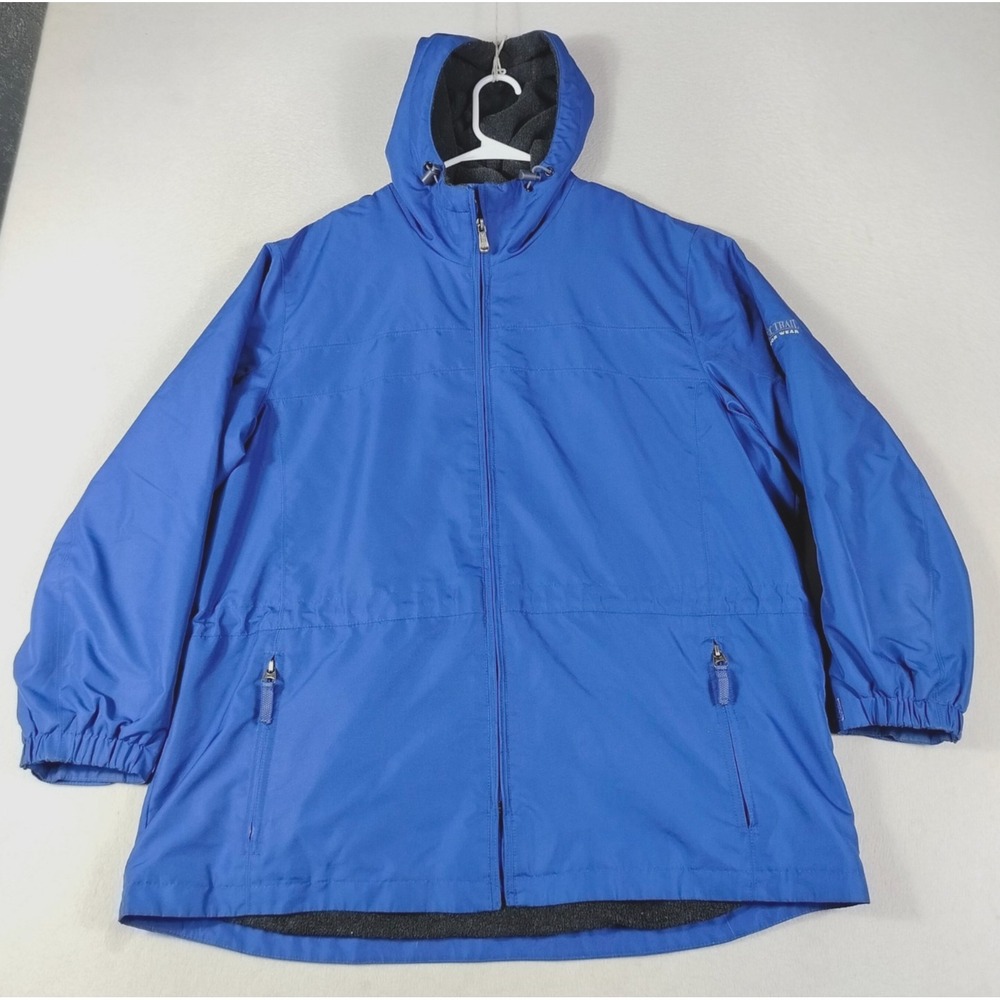 Pacific Trail Jacket Womens 1X Blue Hooded Fleece Lined Winter Coat Zip Outdoor